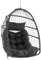 COSTWAY Hängesessel, Faltbarer Hängekorb Sessel aus PE-Rattan mit weichem Kissen, Hängeschaukel, Hängesitz mit Hängezubehör, Hängestuhl für Indoor und Outdoor, Grau