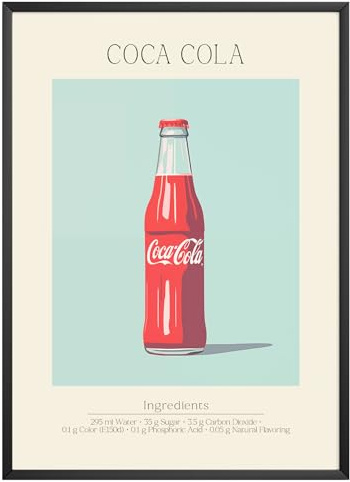 MJ-GRAPHICS® Retro Küchen-Poster für Wand A4 - Cocktail Bilder als Deko für Wohnzimmer und Küche - ohne Rahmen
