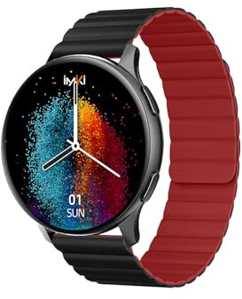 IMIKI Holo Pro KW66 Smartwatch für Herren und Damen, Display AMOLED1,43, Bluetooth-Konnektivität, magnetisches Armband, Messung von Blutsauerstoff und Herzfrequenz, Android und iOS – Schwarz