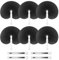PATIKIL Round Shaped Paper Hand Fans, 20 Pack Bulk Folding Fan Handheld with Plastic Fan Handles for Wedding Party Decoration Birthday Guest Favors DIY Supplies, Black