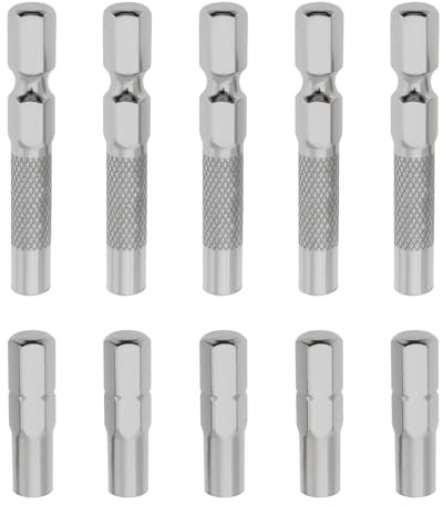 SG Store 10pcs 1/4- Bis 4-mm-Bit-Adapter Kompatibel mit Magnetischem Sechskantschafthalter 5-teiliger 1/4- Bis 4-mm-Sechskant-Adapter Magnetisch Und 5-teiliger Bohrerverlängerungs-Mikro-Bithalter
