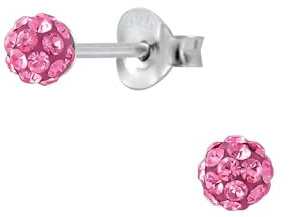 4mm Kristall Ball Ohrringe 925 Silber