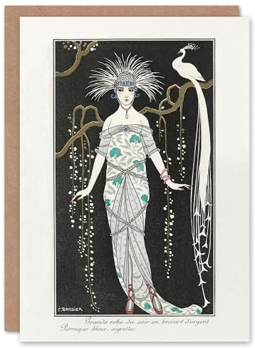 Artery8 George Barbier Art Card Vintage Fashion Advert Evening Gown
