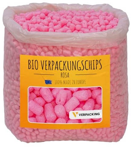 verpacking Verpackungschips aus Maisstärke biologisch abbaubar [Farbe und Menge wählbar] Füllmaterial für Pakete Rosa 25 Liter