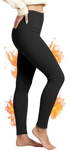FlexVie Thermo Leggings Damen Winter Gefüttert – Extra Dickes Fleecefutter, Hohe Taille, Blickdicht & Dehnbar, Warme Thermohose für Alltag & Outdoor