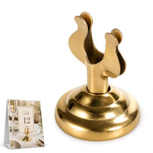 Didiseaon Table Number Holder Mini U Shape Card Holder Clip Stainless Steel | Table Number Stand for Wedding Place Cards, Photos, Notes and Menus, for Party, Home, Hotel, Office