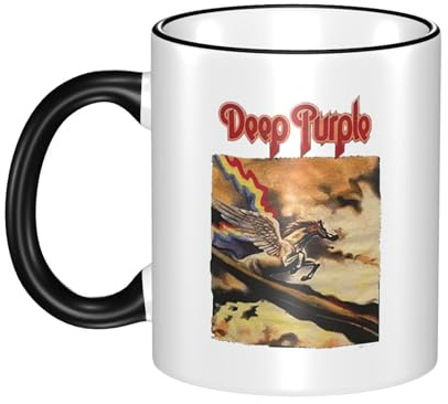 REAITUIET Seitenfarbe Purple Rock Band Deep Keramikbecher strapazierfähiger Kaffeebecher mit bequemen Henkel ideal für Zuhause Büro und Restaurant
