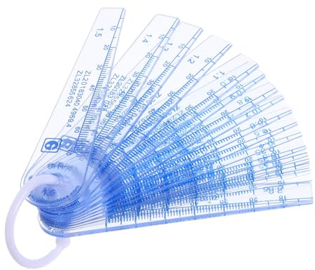 Healifty 20pcs Transparent PVC Feeler Gauge for Fire Door Gap Measurement Portable Tapered Gap Gauge for Engineering Inspection House Flatness Tester with Multiple