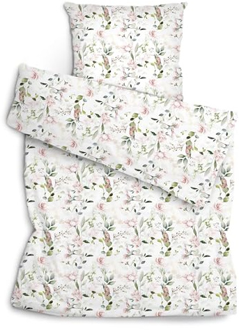 Amilian Bettwäsche Set 2-teilig 135x200 cm + 80x80 cm - 100% Baumwolle, weich, pflegeleicht, für Kinder; Jugendliche; Erwachsene - modernes Design - Kolibri