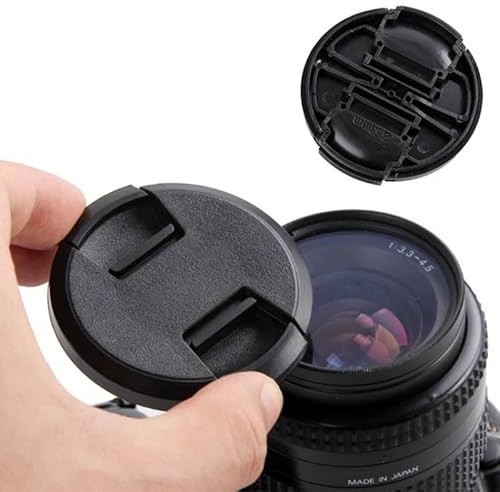 REFLEX CAMERA 55mm Center Pinch Snap-on Lens Cap Cover – Compatible with Canon, Nikon, Sony, Pentax DSLR Camera Lenses – Durable Front Lens Protector Against Dust, Scratches & Sunlight (55mm)