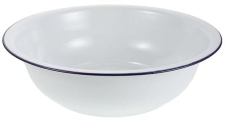 NUOBESTY Emaille-Schüssel: 38 cm große Emaille-Salat-Servierschüssel, Vintage-Emaillegeschirr-Teller für Obstsalat, Pasta, Suppe, Abendessen