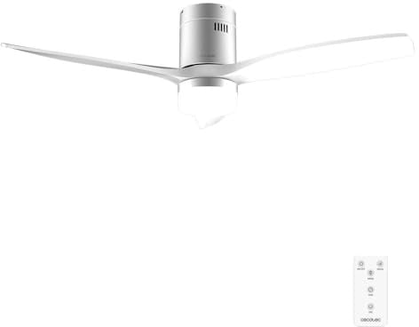 Cecotec EnergySilence Aero 5600 Classic Deckenventilator mit Licht und Fernbedienung, 40 W, 3 Flügel, LED-Licht, Timer, 6 Geschwindigkeiten, Winter/Sommermodus