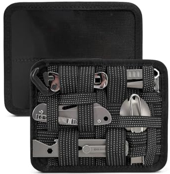 TACTICAL_GEEK TCM11-M Mini EDC Organizador Board Panel Organizador Elástico como Inserto de Bolsillo EDC Board para equipos pequeños y gadgets cotidianos, accesorios de mochila, negro-M