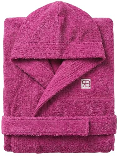 o-day Renato Balestra Accappatoio Uomo Spugna con Cappuccio Tasche e Cintura Morbido Accappatoio Donna Spugna in Cotone M-XXL (IT, Testo, L, Regular, Regular, Fuxia)