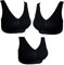 UtopyaUK 3 6 9 Pack Comfort Bra Women Girls Crop Top Seamless Bra Sleep Yoga Bralette Stretch Bras Sports Vest Wireless Post Surgery Bra Wire Free, 3 Black, L