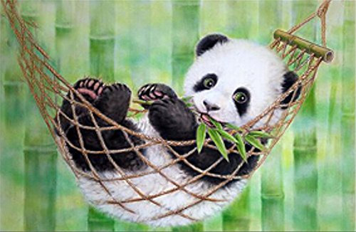 YEESAM ART Kit de peinture diamant 5D - Panda géant - 45 x 35 cm - Peinture avec strass à coller par numéro