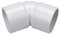 Solvent Weld White 40mm (43mm) Waste Pipe 45 Degree Bend - Pack of 2
