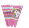 TRIXES 10flaggige Unicorn Wimpelgirlande für Kindergeburtstage mit 10 Einhorn Wimpeln Flaggen