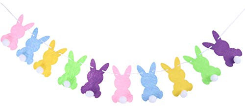 BinaryABC Wimpelkette mit Osterhase, Hase, Wimpelkette, Osterdekoration (buntes Hasen)