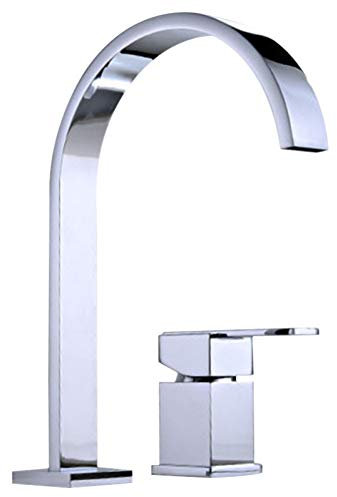 YHSGY Rubinetti Per Lavandini Bagno Doppio Foro A Due Pezzi Con Rubinetto Curvo Caldo E Freddo A 2 Pezzi