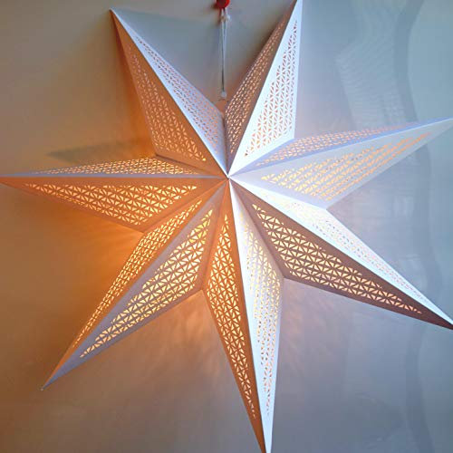 Amazing Premium Papierstern-Laterne Dekorationen Cosmic White 7-Punkt-Zauberstern
