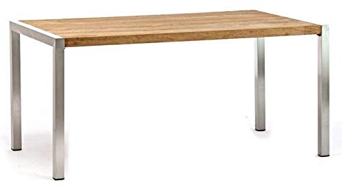 Beauty.Scouts Outdoor Collar Edition DEST Tisch Axel, Edelstahl/Teakholz, 160 x 90 x 75 cm, Gartentisch, Balkontisch, Terrassentisch, Garten, Gartenesstisch, Balkonesstisch