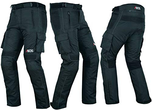 Herren Motorradhose mit Protektoren und Reflektoren – Textil Motorrad Hose für Sommer und Winter – (L, Schwarz 6066)