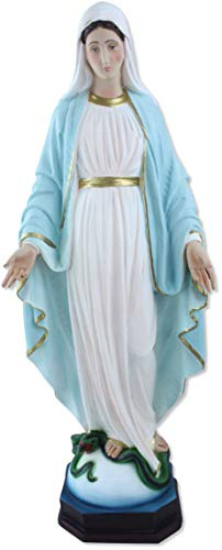 Unbefleckte Madonna-Statue aus Harz, Höhe 60 cm, handgemalt.