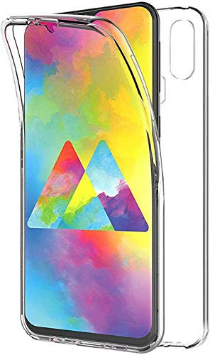 Movilshop Custodia 360 [Samsung Galaxy M20] PC + TPU Cover Doppio Lato 360 in Silicone Anteriore + Posteriore Rigido Silicone Rinforzato Trasparente per Smartphone