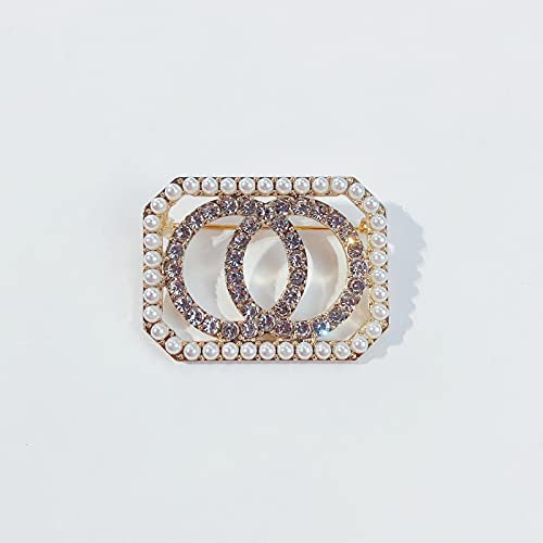 hcma Costumes plaqués Or Chemise de Luxe Cristal Perle Couronne Broche Broche Strass Broche pour vêtements Accessoires