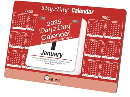 1ABOVE 2026 Daily Desk Calendar – Day-to-Day Tear-Off Block with Stand | Desktop Calendar with Inspirational Quotes & Fun Facts