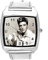 Quadratische Armbanduhr für Rock-and-Roll-Fans E3, Silber
