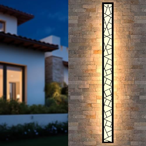AOEH LED Wandleuchte Lange Wandlampe Wasserdicht Ip65 LED Wandbeleuchtung Im Innen-und Außenwandleuchte,aluminium Außenlamp Vogelnest Wandleuchte Für Terrasse Garten Veranda Garage,Warmweiß,L150cm*1