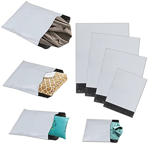huruirui Versandbeutel für Kleidung Versandtaschen Groß Kunststoff-Umschlagtaschen 4 Größen Gemischt Blickdicht Selbstklebend Versand Plastik Versandbeutel Wasserdichte Versandverpackung 30Stück
