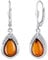 SILVEGO Bernstein Ohrringe aus 925 Sterling Silber mit echtem Bernstein und Brilliance Zirconia