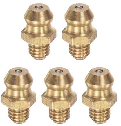 sourcing map Droit Graisse Raccord Laiton M5x0,8mm 5Pcs | Filetage Hydraulique, Graisse Raccord Accèsoires
