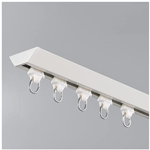 QIQVIV Rail Rideaux Plafond (1,0 M À 4,0 M) Tringle A Rideaux Robuste Monté Au Plafond pour Salon, Salle De Bain, Chambre À Coucher, Séparateur De Pièce (Color : White, Size : 3.0m)
