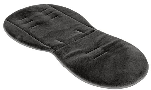 egg Wendbare Luxus-Fleece-Kinderwagen-Sitzeinlage | passend für Egg 2 Kinderwagensitze (schwarz)