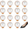 AHANDMAKER 16 Stück Perlen-Schuhclips, Abnehmbare Halbrunde Schuhschnallenclips Mit Perlen Und Strasssteinen, Elegante Hochzeit Braut Schuh Charms Gold Kristall Schmuck Schuh Dekoration Für High Heel