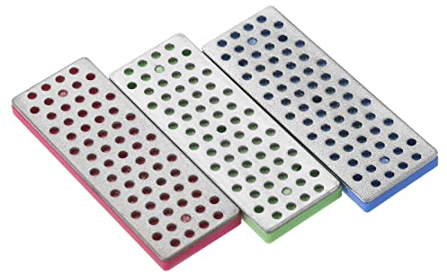 PATIKIL 3Pack 70mm Extra-Fein/Fein/Grob Ski Snowboard Diamantstein Ski Kantenschleifer Diamant Kantenfeile Snowboard Schleifscheibe Grün/Fuchsia/Blau