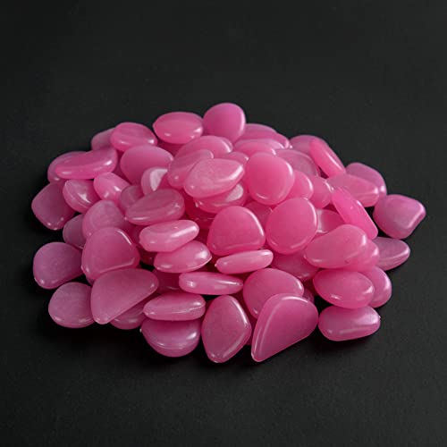 Emiif 50 Stück leuchtende Kieselsteine, leuchten im Dunkeln Steine, leuchtende Steine für Aquarium, Park-Ornamente, Garten-Walkway-Dekoration, Violett