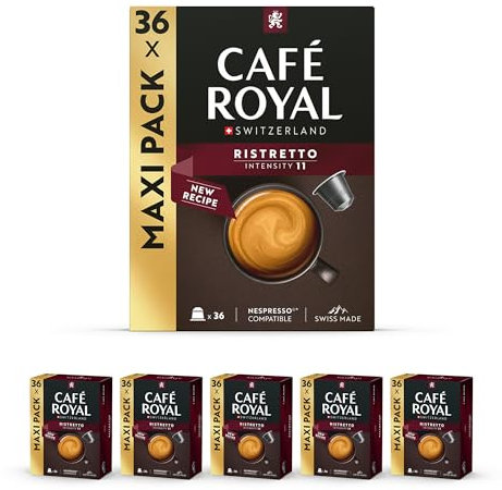 180 Capsules Aluminium - Café Royal Pro | 5 x 36 - Compatibles avec les Machines à café Nespresso®* Alu à usage Domestique - Saveur Ristretto