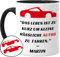 Tassenliebling® Auto Tasse personalisiert - Schwarz - Das Leben ist zu kurz um hässliche Autos zu fahren - Lustiges Geschenk für Männer und Auto Fans - Keramik Kaffeetasse, Teetasse 330ml