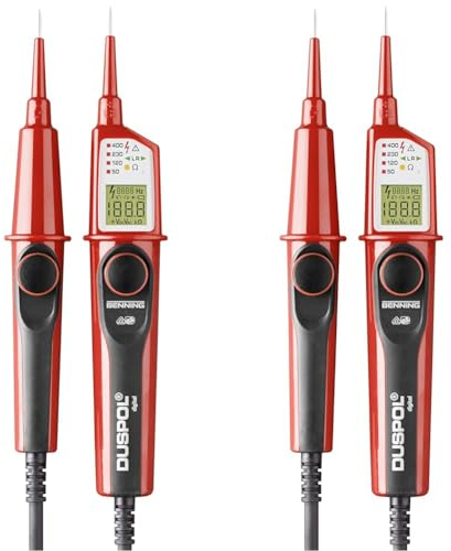 BENNING DUSPOL digital Digitaler True RMS Spannungsprüfer (Prüfart 2-polig, Spannungsmessbereich 1 V - 1000 V AC/ 1200 V DC, Durchgangsprüfung) 50263 (Packung mit 2)