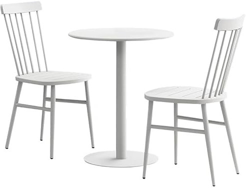 Gartengarnitur Modernes, minimalistisches Set aus Tisch und Stühlen aus Eisen for den Außenbereich, kleine Wohnung, Balkon, Freizeit, Rückenlehne, Stuhl, Bartisch, Terrassenmöbel Möbelset im Balkon (