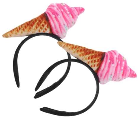 SOESFOUFU 2st Eis-stirnband Eiskostüm Stirnband Zum Waschen Des Gesichts Eiscreme-haarband Hut Eistüten-haarreifen Eis-party-stirnband Lustiges Stirnband Dekorationen Frau Stoff Halloween