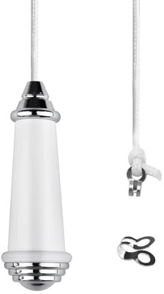 TXErfolg Ceramic Pull Cord Handle With 150cm Connector - Bathroom Light Switch for Ceiling Fan - Chrome/White