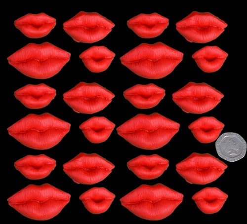 24 x Edible 3D Lips icing toppers, cake cupcakes decorations (Bespoke)