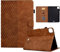 Étui de protection pour iPad Pro 11 M4 (2024) - En cuir de qualité supérieure - Avec fente pour carte de veille/réveil automatique - Support multi-angle - Marron