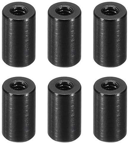 PATIKIL M3 Aluminium-Abstandshalter, 6 Stück Metall-Abstandshalter Aluminium 3mm ID x 6mm OD x 10mm L Gewindeabstandshalter Schraubenabstandsrunde für RC-Auto Drohnen Motherboard, Schwarz